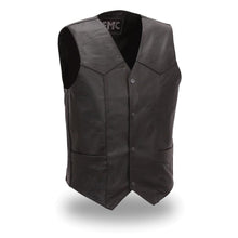Men's Classic Top Shot Four Snap Leather Vest Classic Look - HighwayLeather