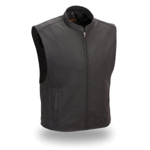Men's Zip Front Club Patch Vest Black - HighwayLeather