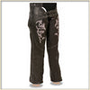 Pink Milwaukee Leather women's hip hugger leather chaps with a snug fit and stylish design, suitable for riding or fashion wear.