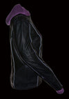 Purple Milwaukee Leather women's reflective jacket with tribal eagle embroidery, featuring leather material and reflective accents.