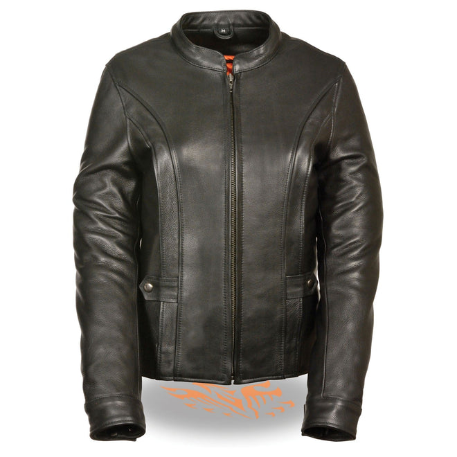 Women's HighwayLeather vented jacket with back stretch, featuring a stylish design and breathable fabric for comfortable wear.