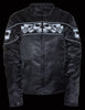 Women Nylon Motorcycle Jacket with Reflector Skulls with Gun Pockets - HighwayLeather
