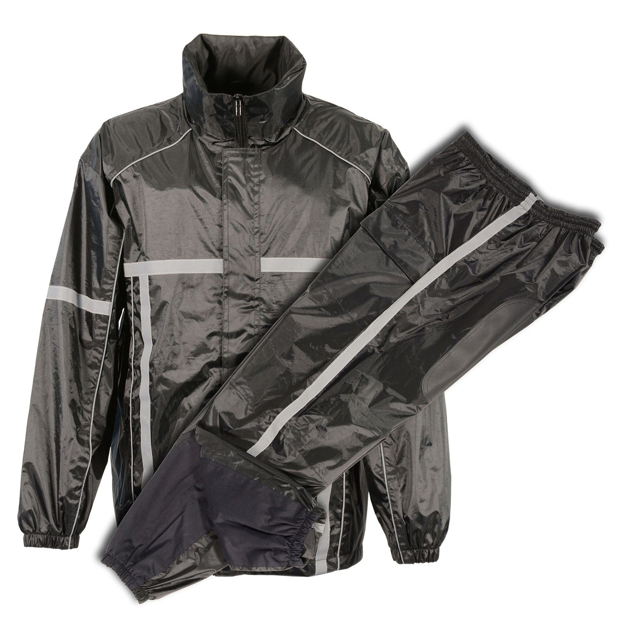 Men's Waterproof Rain Suit w/ Hi Vis Reflective Tape - HighwayLeather