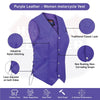 Royal Purple lace up side Leather Vest for Motorcycle clubs - HighwayLeather