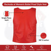 Ladies red bulletproof style leather vest - Police vest Shade # 22 - HighwayLeather