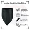 HIGHWAY LEATHER Facemask Motorcycle Leather Half Face Mask 100% Natural Buffalo Leather Bandana Face Mask - Protection from UV, Cold, Dust, Wind - HighwayLeather