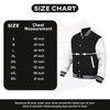 Buffalo Leather Gear men's varsity jacket with black and white leather, banded collar, classic letterman style, featuring ribbed cuffs.