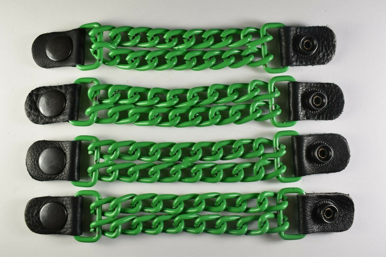 Motorcycle Leather Chain Vest Extender Biker Snap on - Extend your Vest (GREEN) - HighwayLeather