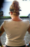 HL14945White Women White Tactical Style leather Vest for Biker club