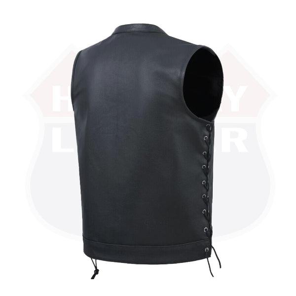 HL11685SPT SOA Men's Leather Vest Anarchy Motorcycle Club