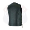 Antique brown men's leather vest with 7 pockets, made of real cowhide, featuring rugged biker style by Buffalo Leather Gear.