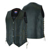 Buffalo Leather Gear men's antique brown leather vest with 7 pockets, real cowhide biker vest, rugged and stylish.