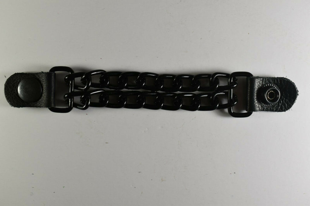 Motorcycle Leather Chain Vest Extender Biker Snap on Extend your Vest BLACK HighwayLeather
