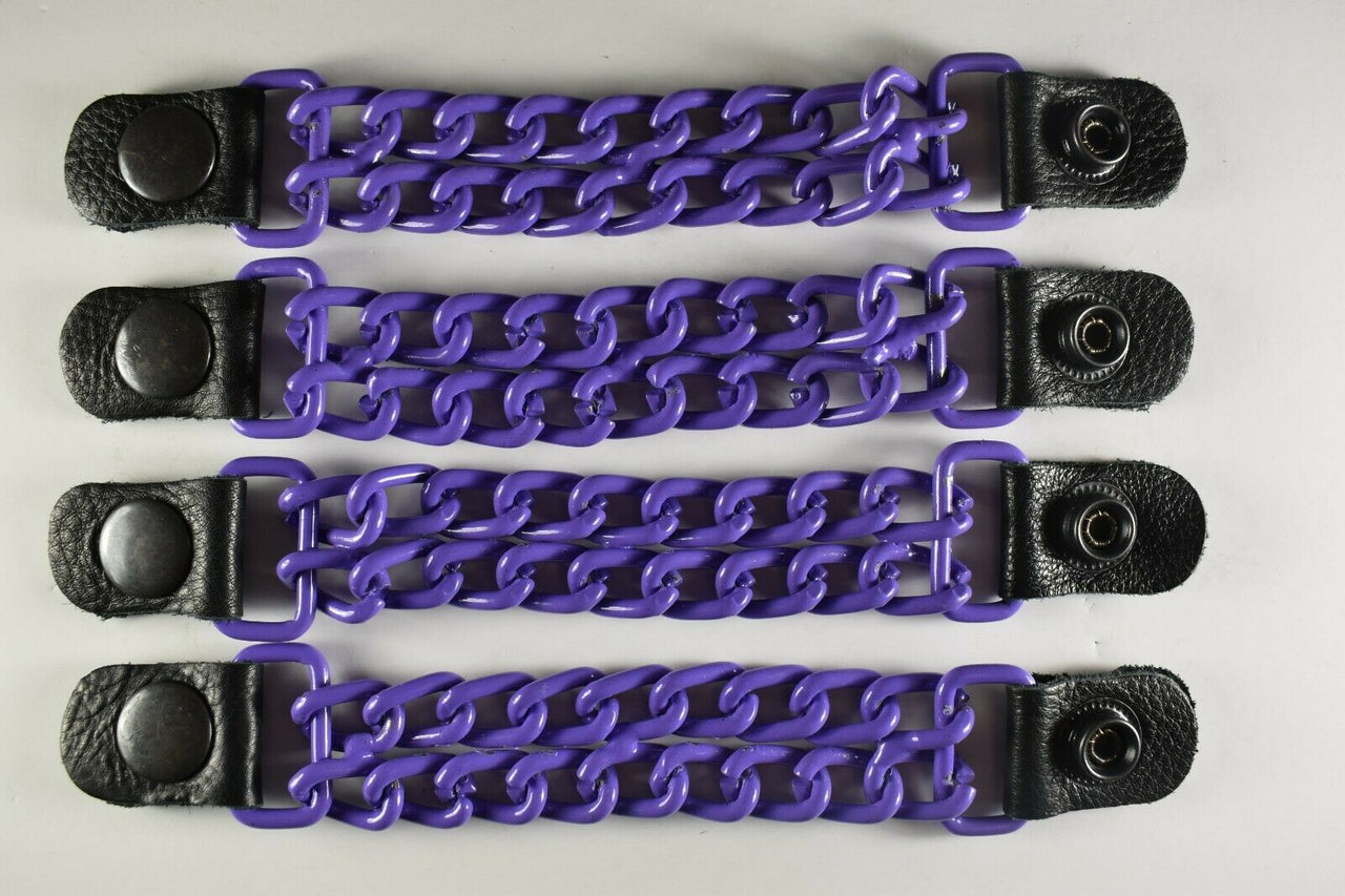 Motorcycle Leather Chain Vest Extender Biker Snap on - Extend your Vest (PURPLE) - HighwayLeather