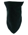 Black cotton biker face mask with Velcro closure, neck warmer, and safety design by HighwayLeather, suitable for outdoor activities.