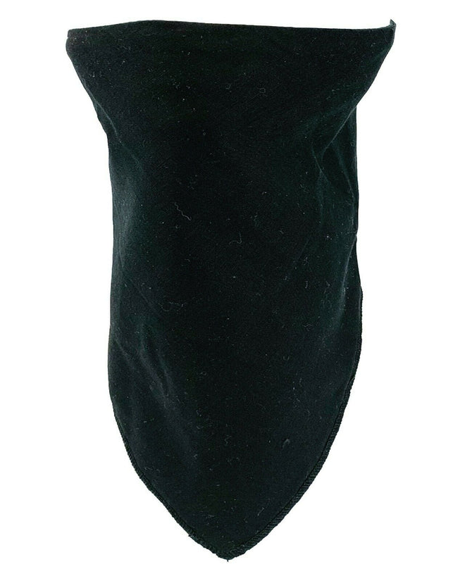 Black cotton biker face mask with Velcro closure, neck warmer, and safety design by HighwayLeather, suitable for outdoor activities.