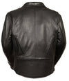 Men's Leather Shirt by HighwayLeather featuring denim style, antique brass hardware, vented design, and classic leather construction.