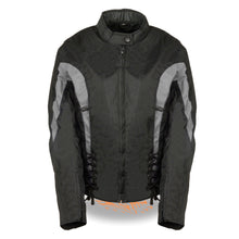 Ladies Textile Jacket w/ Side Stretch & Lacing - HighwayLeather