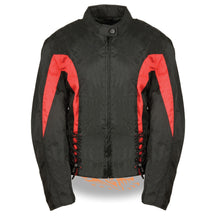 Ladies Textile Jacket w/ Side Stretch & Lacing - HighwayLeather