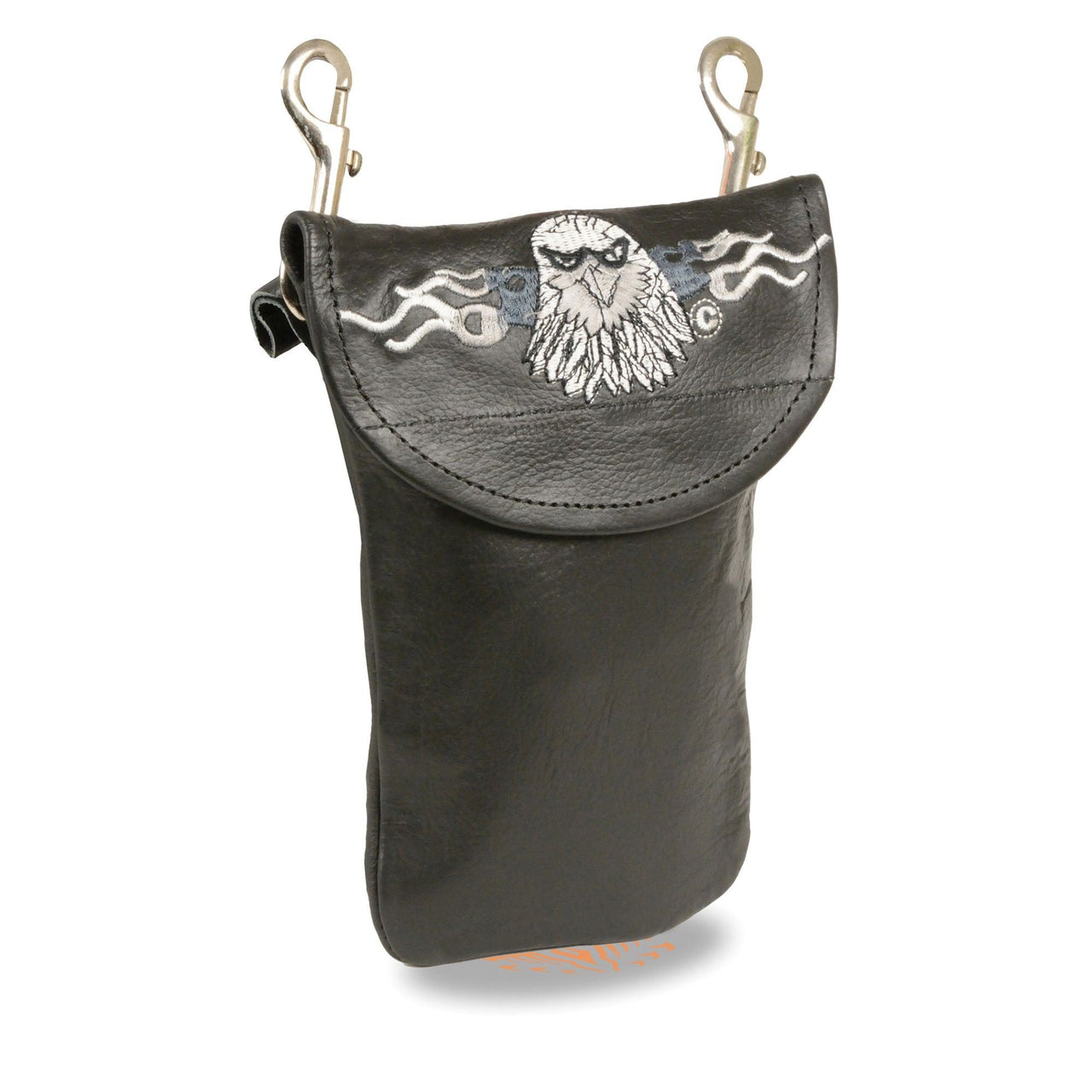 Leather Belt Bag w/ Eagle Head & Double Clasps (7.5X6) - HighwayLeather