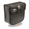 Small PVC braided sissy bar bag for motorcycles by Milwaukee Leather, measuring 9x9x4.5 inches, designed for biker bags.