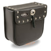 Small PVC studded sissy bar bag for bikes by HighwayLeather, with 9x9x4.5 inches of sleek, durable biker storage.