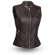 The Fairmont Ladies Five Zippered Pockets Vest - HighwayLeather