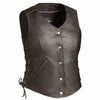 The Honey Badger Ladies Classic Five Snap with Side Laces Vest - HighwayLeather