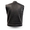 The LOWSIDE Men's Motorcycle Leather Vest - HighwayLeather