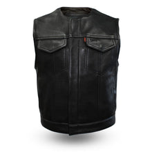 The LOWSIDE Men's Motorcycle Leather Vest - HighwayLeather