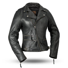The Monte Carlo Ladies Leather Motorcycle Jacket Black - HighwayLeather
