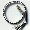 White and black Old-School "Getback" biker whip by Buffalo Leather Gear showcasing rugged leather craftsmanship and classic style.