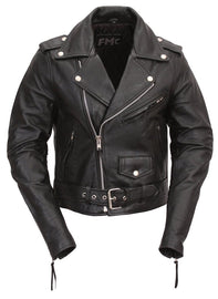 Women's Classic Motorcycle Leather Jacket Quilted Liner - HighwayLeather