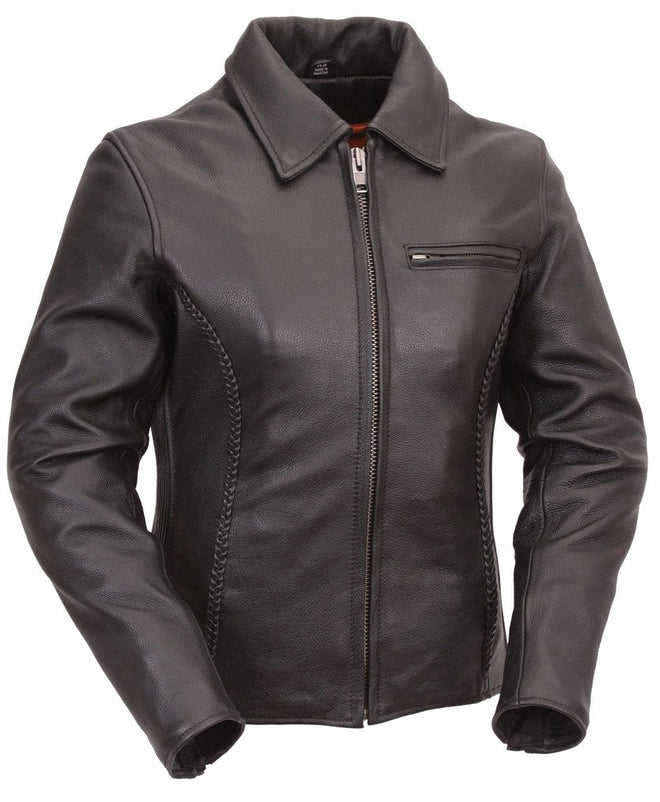 Women's Clean Cruiser Leather Jacket by HighwayLeather, showcasing a sleek, stylish women's leather jacket with a clean look.