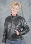 Dynamicleather Cruiser Eagle women’s jacket featuring a stylish design with a front zipper and eagle motif.