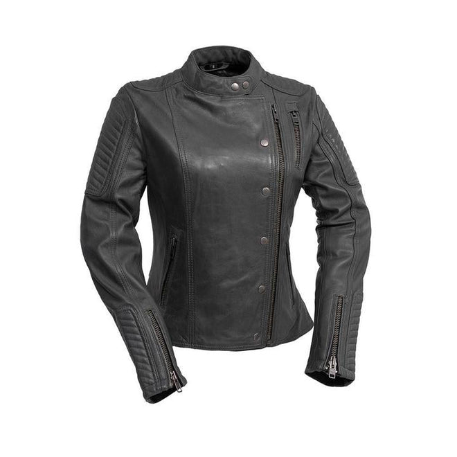Women’s leather jacket from HighwayLeather’s ZENA collection, stylish women's jacket with a sleek leather finish.