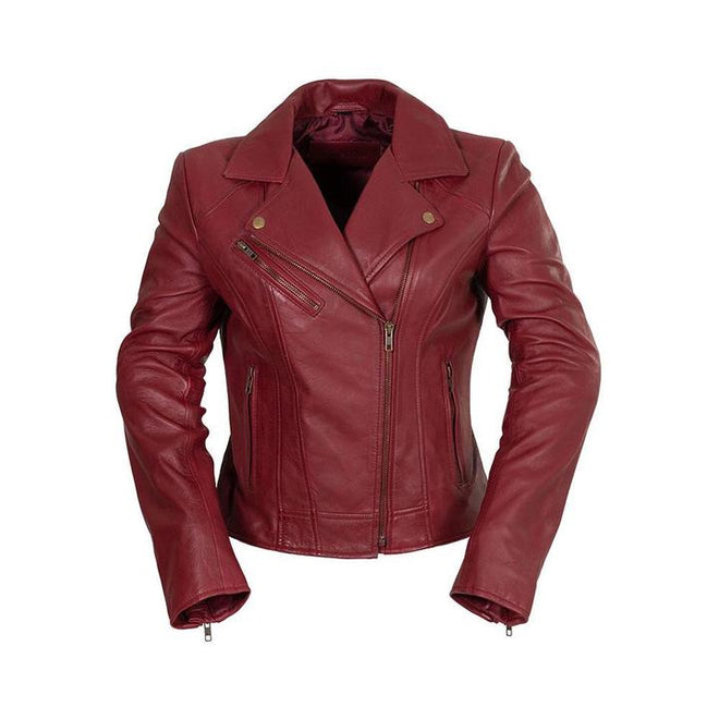 Women's leather jacket from HighwayLeather's Betsy collection, featuring classic design and smooth leather finish.